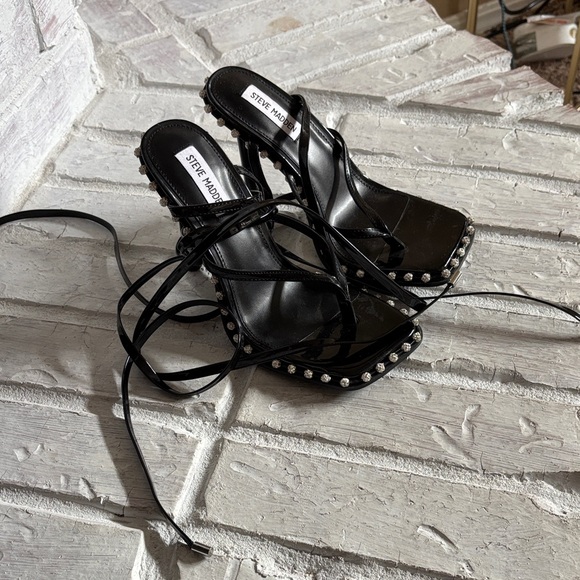 Steve Madden Shoes - Steve Madden Black Lace-Up Heels with Studs